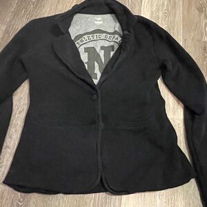 VTG. NIKE Womens Blazer Jacket S Small Black Cotton The Athletic Department